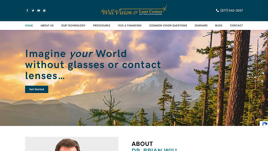 Screenshot of Will Vision's Website